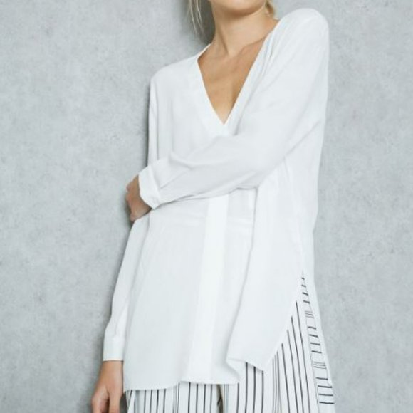 ⭐2 for C$22⭐  TOPSHOP Side Split Oversized Shirt, Size US 2 - Picture 1 of 6